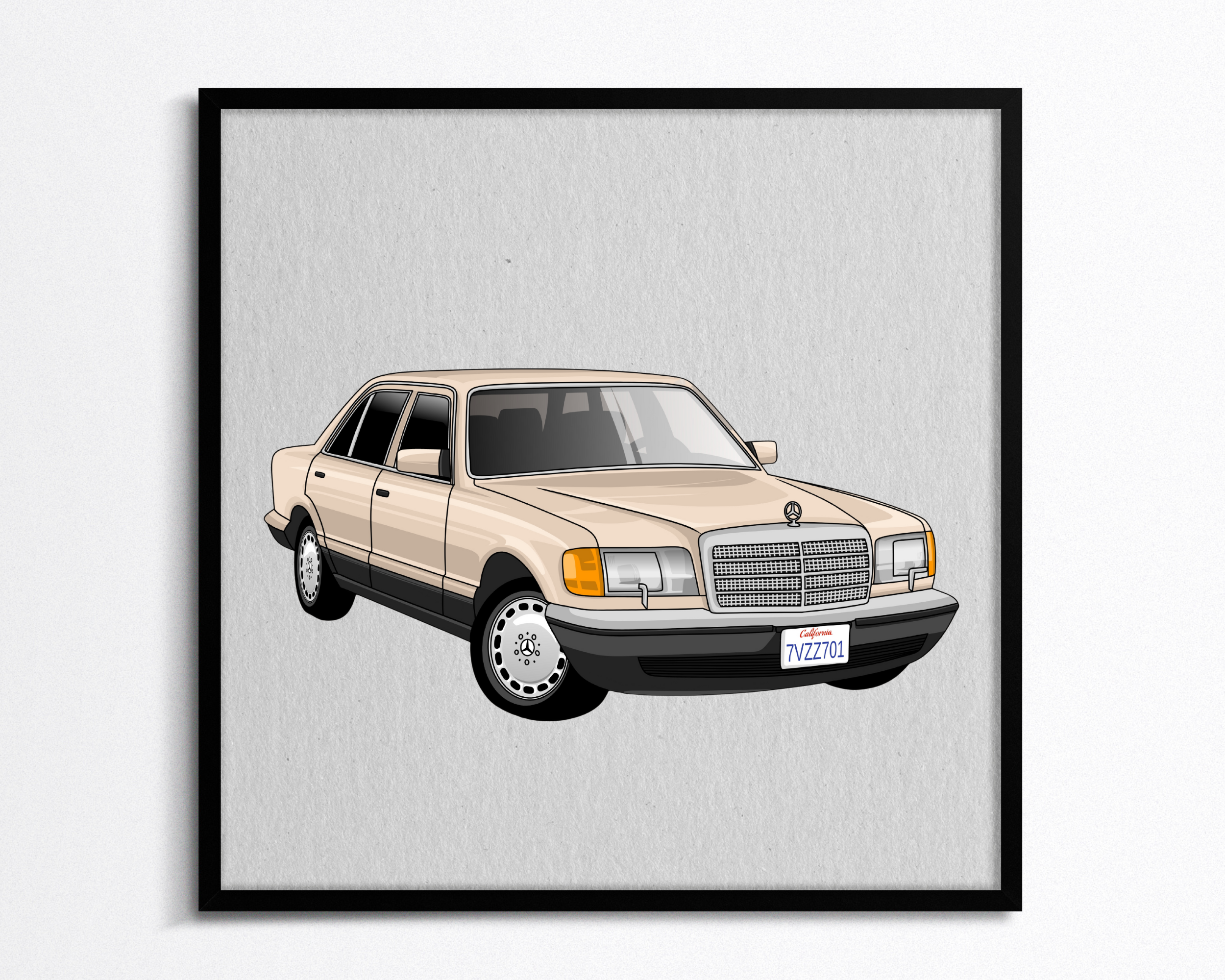 Custom Saloon Car Caricature in Canada | Digital Vehicle Illustration Art Custom saloon car caricature Canada Digital four-door sedan illustration Canada Canadian saloon car artwork