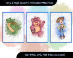 Buy 3 watercolor video game characters printable wall art Canada