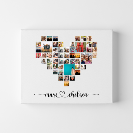 Personalized heart-shaped photo collage with song lyrics digital download Canada